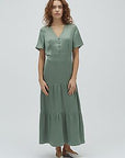 Shana M Dress i grønn sett fra siden, kjole fra MBYM hos Image Mandal