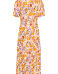 Saint Tropez Eiko lang kjole med blomsterprint – liggende packshot bakfra