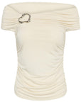 Gzlaily Off Shoulder Top i egret i viskose, skjorte fra Gestuz hos Image Mandal