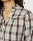 Camisa Big Check Blouse i Off White, skjorte fra Neo Noir hos Image Mandal