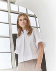 Elaracc Ss Shirt i hvit, skjorte fra Co'couture hos Image Mandal