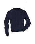 Long-Sleeve Driver Crewneck Pullover i blå på modell, genser fra Polo Ralph Lauren hos Image Mandal