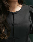 Anela Mandarin Dull Satin Blouse