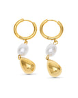 Laura - Pearl Hoop Earrings Stainless Steel i plated base metal, tilbehør fra Timi Of Sweden hos Image Mandal