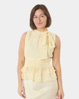 Ansol Solid Chiffon Top på modell, topp fra Neo Noir hos Image Mandal
