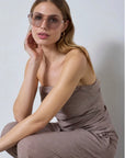 Jihocc Stripe Tube Top på modell, overdel fra Co'couture hos Image Mandal
