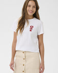 Reannasz T-shirt i bright hvit nærbilde av detaljer, t-skjorte fra Saint Tropez hos Image Mandal