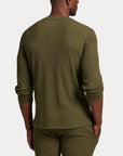 Long-Sleeve Henley Sleep Top i grønn alternativt utsnitt, overdel fra Polo Ralph Lauren hos Image Mandal