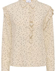 Pierrasz Shirt i creme sort mini dots i viskose, skjorte fra Saint Tropez hos Image Mandal