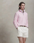 Mesh-Knit Half-Zip Pullover i rosa på modell, genser fra Polo Ralph Lauren hos Image Mandal