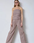 Jihocc Stripe Tube Top i brun, overdel fra Co'couture hos Image Mandal