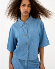 Ivy Uta Oversize Chambray Shirt i denim blå, bluse fra Ivy Copenhagen hos Image Mandal