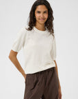 Milasz Pointelle Ss Pullover i ice, cardigans fra Saint Tropez, stylet – Image Mandal