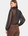 Lilja Crincle Shirt i sort ekstra vinkel, bluse fra Saint Tropez hos Image Mandal