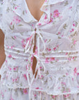Netali Spring Flower Top i off white, bluse fra Neo Noir, detaljbilde – Image Mandal