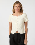 Tango Structure Top i hvit bakfra, bluse fra Neo Noir hos Image Mandal