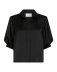 Etta Heavy Sateen Shirt i sort i polyester, skjorte fra Neo Noir hos Image Mandal