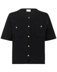 Lecia Cardigan i sort sett fra siden, cardigan fra Saint Tropez hos Image Mandal