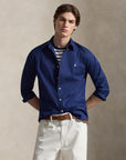 Woven Sport Shirt i marineblå sett fra siden, skjorte fra Polo Ralph Lauren hos Image Mandal