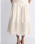 Poppy Anglaise Skirt i bone i bomull, skjørt fra Co'couture hos Image Mandal