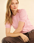 Milasz Pointelle Ss Pullover i cameo pink melange, cardigans fra Saint Tropez, bilde 7 – Image Mandal