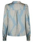 Rosslyn Paisley Drop Blouse i Dusty Blue, skjorte fra Neo Noir hos Image Mandal