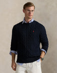 Long-Sleeve Driver Crewneck Pullover i blå i bomull, genser fra Polo Ralph Lauren hos Image Mandal