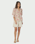 Davina Flower Rose Blouse i rose bakfra, skjorte fra Neo Noir hos Image Mandal