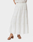 Felicia S Voile Skirt i hvit bakfra, skjørt fra Neo Noir hos Image Mandal