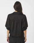 Etta Heavy Sateen Shirt i sort sett fra siden, skjorte fra Neo Noir hos Image Mandal