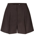 Cristiana-M Shorts i brun nærbilde av detaljer, shorts fra MBYM hos Image Mandal