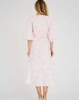 Lin Long Dress i sand/pale rosa bakfra, kjole fra A-view hos Image Mandal