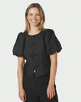 Anela Mandarin Dull Satin Blouse