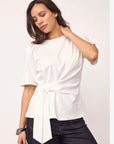 Orianecc Pleat Tie Tee
