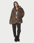 Ariella Faux Fur Peplum Jacket