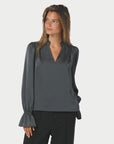 Amara Drapy Satin Blouse
