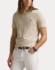 Custom Slim Crew Neck Short-Sleeve T-Shirt i grå på modell, t-skjorte fra Polo Ralph Lauren hos Image Mandal