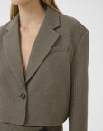 Gzcasia Blazer i black and white houndstooth, blazer fra Gestuz, bakfra – Image Mandal