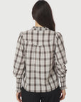 Camisa Big Check Blouse i Off White, skjorte fra Neo Noir hos Image Mandal
