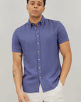 Sawyer Shirt i blå denim i lin, skjorte fra Urban Pioneers hos Image Mandal