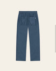 Linen Comfort Suit Pants i mørkeblå nærbilde av detaljer, bukse fra Les Deux hos Image Mandal
