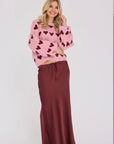 Heart knit pullover