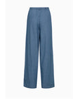 Ivy Queen Chambray Pant i denim blå nærbilde av detaljer, bukse fra Ivy Copenhagen hos Image Mandal