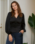 Pascal Drapy Satin Blouse