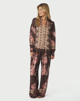Massima Botanical Border Blouse i Black, skjorte fra Neo Noir hos Image Mandal