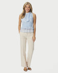 Ansol Solid Chiffon Top i lyseblå stylet antrekk, topp fra Neo Noir hos Image Mandal
