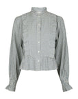 Petrine Stripe Blouse i blå alternativt utsnitt, skjorte fra Neo Noir hos Image Mandal