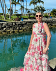 Marli Big Flower Dress i creme i polyester, kjole fra Neo Noir hos Image Mandal