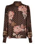 Massima Botanical Border Blouse i Black, skjorte fra Neo Noir hos Image Mandal
