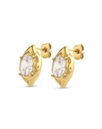 Azia - Crystal Stud Earrings Stainless Steel